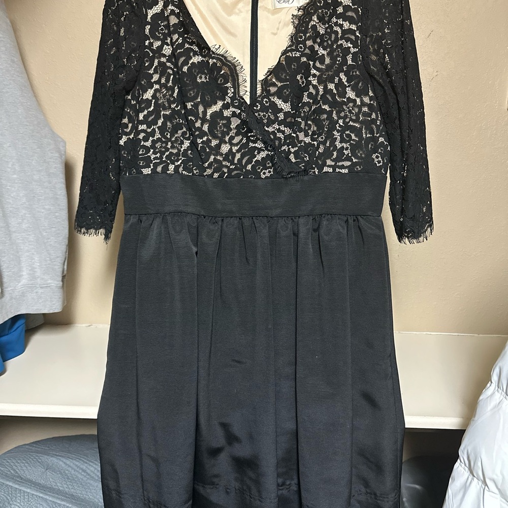 Eliza J Black Lace Long Sleeve Dress